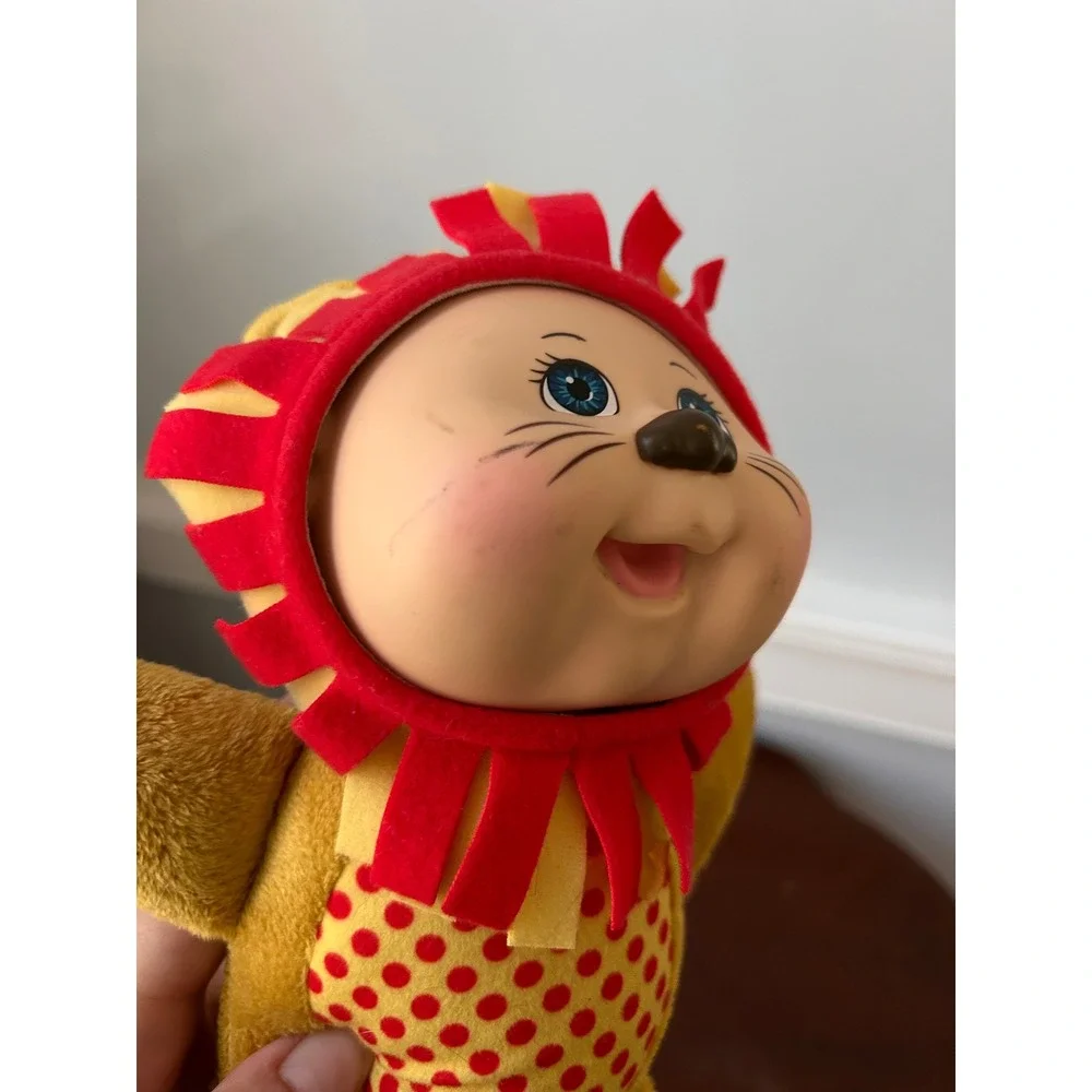 Cabbage Patch Kids Cuties Lion Plush Doll Tan Red Yellow Polka Dot 2021